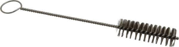 PRO-SOURCE - 3" Long x 15/16" Diam Stainless Steel Twisted Wire Bristle Brush - Single Spiral, 10" OAL, 0.008" Wire Diam, 0.162" Shank Diam - Eagle Tool & Supply