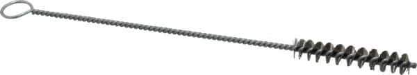 PRO-SOURCE - 2" Long x 3/8" Diam Stainless Steel Twisted Wire Bristle Brush - Single Spiral, 8" OAL, 0.006" Wire Diam, 0.11" Shank Diam - Eagle Tool & Supply