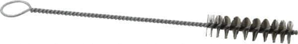 PRO-SOURCE - 2-1/2" Long x 11/16" Diam Stainless Steel Twisted Wire Bristle Brush - Single Spiral, 9" OAL, 0.008" Wire Diam, 0.142" Shank Diam - Eagle Tool & Supply