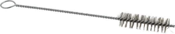 PRO-SOURCE - 2-1/2" Long x 3/4" Diam Stainless Steel Twisted Wire Bristle Brush - Single Spiral, 9" OAL, 0.008" Wire Diam, 0.142" Shank Diam - Eagle Tool & Supply