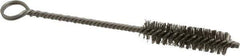 Made in USA - 2" Long x 1/2" Diam Stainless Steel Twisted Wire Bristle Brush - Double Spiral, 5-1/2" OAL, 0.006" Wire Diam, 0.11" Shank Diam - Eagle Tool & Supply