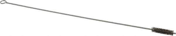 Made in USA - 2" Long x 1/2" Diam Stainless Steel Twisted Wire Bristle Brush - Double Spiral, 18" OAL, 0.004" Wire Diam, 0.11" Shank Diam - Eagle Tool & Supply