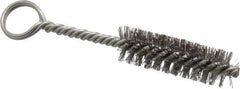 Made in USA - 2-1/2" Long x 3/4" Diam Stainless Steel Twisted Wire Bristle Brush - Double Spiral, 5-1/2" OAL, 0.01" Wire Diam, 0.162" Shank Diam - Eagle Tool & Supply