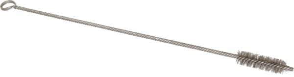 Made in USA - 2-1/2" Long x 3/4" Diam Stainless Steel Twisted Wire Bristle Brush - Double Spiral, 18" OAL, 0.006" Wire Diam, 0.162" Shank Diam - Eagle Tool & Supply