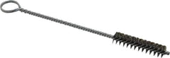 Made in USA - 1-1/2" Long x 3/8" Diam Stainless Steel Twisted Wire Bristle Brush - Double Spiral, 5-1/2" OAL, 0.005" Wire Diam, 1/8" Shank Diam - Eagle Tool & Supply