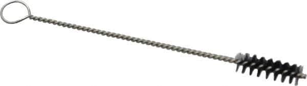 PRO-SOURCE - 3/4" Long x 1/4" Diam Nylon Bristle Brush - Single Spiral, 4" OAL, 0.004" Filament Diam, 0.062" Shank Diam - Eagle Tool & Supply