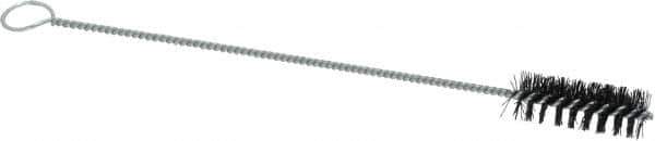 PRO-SOURCE - 1-1/2" Long x 1/2" Diam Nylon Bristle Brush - Single Spiral, 7-1/2" OAL, 0.01" Filament Diam, 0.096" Shank Diam - Eagle Tool & Supply