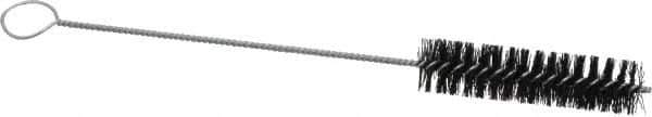 PRO-SOURCE - 4" Long x 1" Diam Nylon Bristle Brush - Single Spiral, 12-1/4" OAL, 0.014" Filament Diam, 0.16" Shank Diam - Eagle Tool & Supply