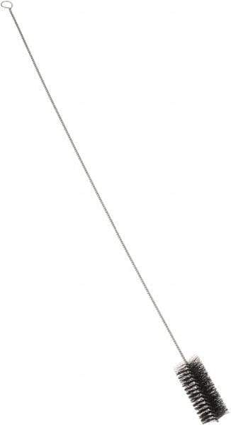 PRO-SOURCE - 4-1/2" Long x 2" Diam Nylon Bristle Brush - Single Spiral, 40-1/2" OAL, 0.014" Filament Diam, 0.187" Shank Diam - Eagle Tool & Supply