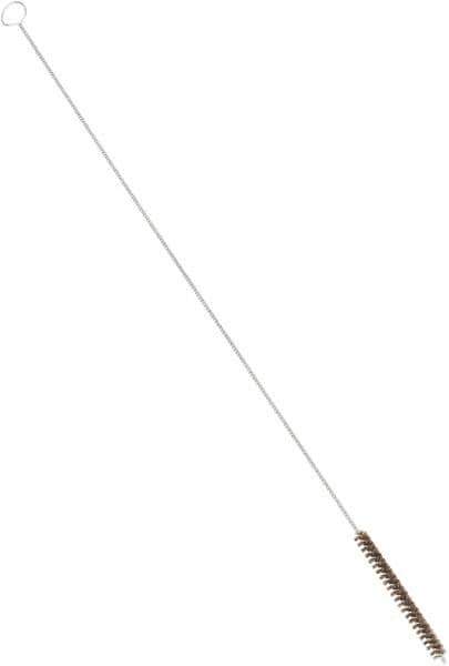 PRO-SOURCE - 4" Long x 3/8" Diam Horsehair Bristle Brush - Single Spiral, 26" OAL, 0.008" Filament Diam, 0.13" Shank Diam - Eagle Tool & Supply