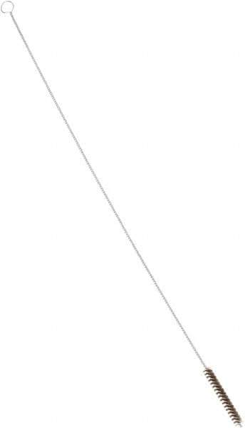 PRO-SOURCE - 4-1/2" Long x 5/8" Diam Horsehair Bristle Brush - Single Spiral, 42" OAL, 0.01" Filament Diam, 0.142" Shank Diam - Eagle Tool & Supply