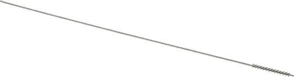 Made in USA - 0.05" Diam Helical Stainless Steel Tube Brush - Single Spiral, 0.003" Filament Diam, 1/2" Brush Length, 4" OAL, 0.024" Diam Stainless Steel Shank - Eagle Tool & Supply