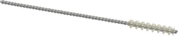 Made in USA - 3/16" Diam Helical Nylon Tube Brush - 0.008" Filament Diam, 1" Brush Length, 4" OAL, 0.085" Diam Galvanized Steel Shank - Eagle Tool & Supply