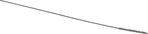 Made in USA - 1.5mm Diam Helical Nylon Tube Brush - 0.008" Filament Diam, 5/8" Brush Length, 4" OAL, 0.026" Diam Stainless Steel Shank - Eagle Tool & Supply