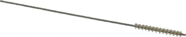 Made in USA - 0.117" Diam Helical Nylon Tube Brush - 0.008" Filament Diam, 1" Brush Length, 4" OAL, 0.043" Diam Stainless Steel Shank - Eagle Tool & Supply