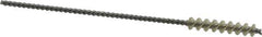 Made in USA - 5mm Diam Helical Nylon Tube Brush - 0.008" Filament Diam, 1" Brush Length, 4" OAL, 0.085" Diam Galvanized Steel Shank - Eagle Tool & Supply