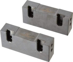 Snap Jaws - 4" Wide x 1-3/4" High x 1" Thick, Flat/No Step Vise Jaw - Soft, Steel, Fixed Jaw, Compatible with 4" Vises - Eagle Tool & Supply