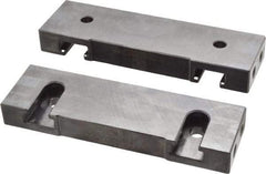 Snap Jaws - 6" Wide x 1-3/4" High x 3/4" Thick, Flat/No Step Vise Jaw - Soft, Steel, Fixed Jaw, Compatible with 6" Vises - Eagle Tool & Supply