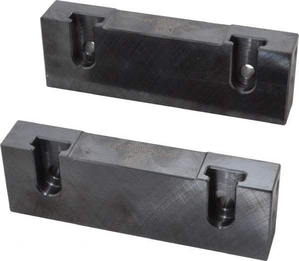 Snap Jaws - 6" Wide x 2" High x 1" Thick, Flat/No Step Vise Jaw - Soft, Steel, Fixed Jaw, Compatible with 6" Vises - Eagle Tool & Supply