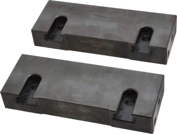 Snap Jaws - 6" Wide x 2-1/4" High x 1" Thick, Flat/No Step Vise Jaw - Soft, Steel, Fixed Jaw, Compatible with 6" Vises - Eagle Tool & Supply