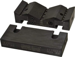 Snap Jaws - 6" Wide x 2-1/2" High x 1-1/2" Thick, V-Groove Vise Jaw - Steel, Fixed Jaw, Compatible with 6" Vises - Eagle Tool & Supply