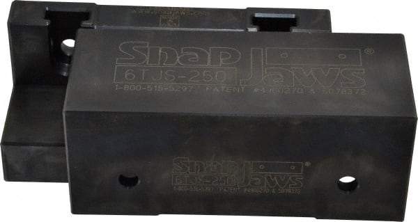 Snap Jaws - 6" Wide x 2-1/2" High x 2-1/2" Thick, Step Vise Jaw - Soft, Steel, Fixed Jaw, Compatible with 6" Vises - Eagle Tool & Supply