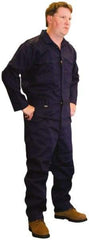 Stanco Safety Products - Size M, Navy Blue, Zipper, Flame Resistant/Retardant Coverall - 38 to 40" Chest, Nomex, 7 Pockets, Elastic Waistband, Full Action Back, 2-Way Concealed Zipper - Eagle Tool & Supply