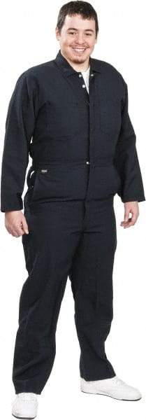 Stanco Safety Products - Size M, Navy Blue, Zipper, Flame Resistant/Retardant Coverall - 38 to 40" Chest, Nomex, 7 Pockets, Elastic Waistband, Full Action Back, 2-Way Concealed Zipper - Eagle Tool & Supply