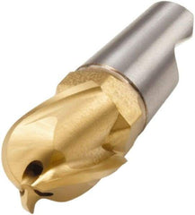 Seco - MM16 E06 Grade F30M Carbide End Milling Tip Insert - TiAlN/TiN Finish, 3 Flutes, 0.63" Cutting Diam, 0.758" Depth of Cut, 0.964" Extension, 0.315" Cnr Rad - Eagle Tool & Supply