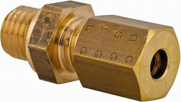 Legris - 4mm OD, Brass Male Connector - 300 Max Working psi, -40 to 210°F, Comp x Metric Thread Ends - Eagle Tool & Supply
