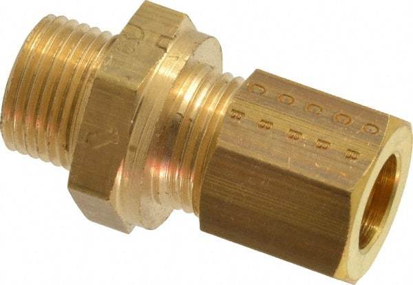 Legris - 8mm OD, Brass Male Connector - 320 Max Working psi, -40 to 210°F, Comp x Metric Thread Ends - Eagle Tool & Supply
