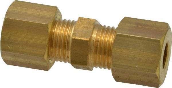 Legris - 6mm OD, Brass Union - 460 Max Working psi, -40 to 210°F, Comp x Comp Ends - Eagle Tool & Supply
