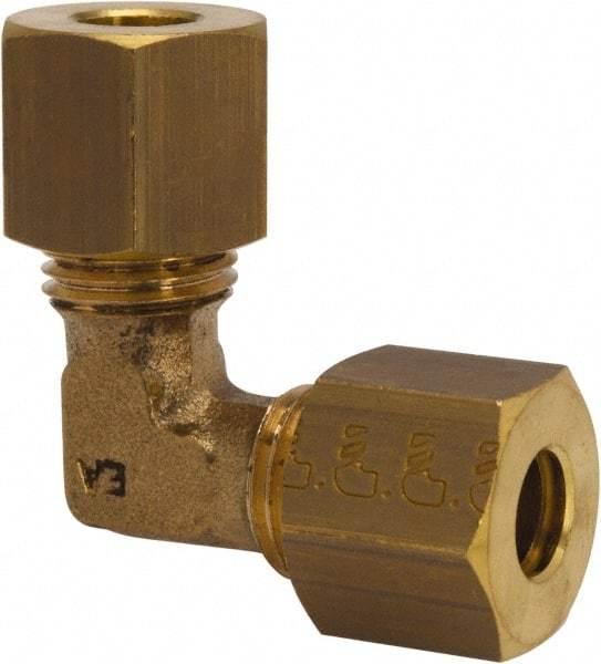 Legris - 6mm OD, Brass Union Elbow - 460 Max Working psi, -40 to 210°F, Comp x Comp Ends - Eagle Tool & Supply