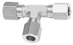 Legris - 10mm OD, Brass Union Tee - 330 Max Working psi, -40 to 210°F, Comp x Comp x Comp Ends - Eagle Tool & Supply