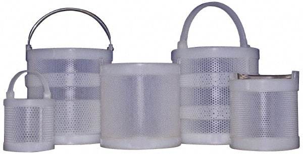 Made in USA - Round Polypropylene Dipping Basket - 3/16" Perforation, 10" Wide - Eagle Tool & Supply