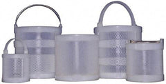 Made in USA - Round Polypropylene Dipping Basket - 3/32" Perforation, 8" Wide - Eagle Tool & Supply