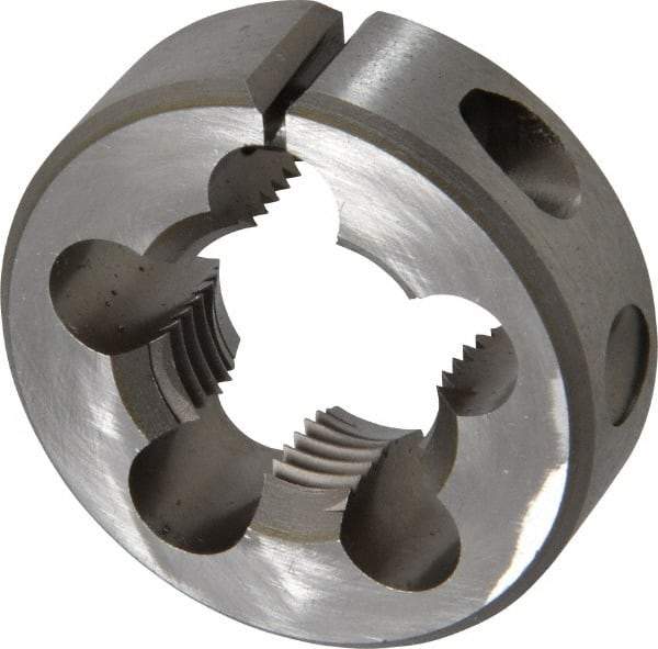 Irwin Hanson - 3/4-16 UNF Thread, 1-1/2" Outside Diam Carbon Steel Round Die - 1/2" Thick, Right Hand Thread, Adjustable - Exact Industrial Supply