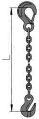 Pewag - 10' Long, 2,100 Lb Basket Capacity, 2,100 Lb Vertical Capacity, Alloy Steel Web Sling - SSG Chain Sling, 7/32" Diam Chain, Silver (Color), with Grab Hook & Sling Hook - Eagle Tool & Supply