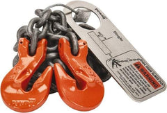Pewag - 5' Long x 10" Wide, 2,700 Lb Basket Capacity, 2,700 Lb Vertical Capacity, Alloy Steel Web Sling - SGG Chain Sling, 7/32" Diam Chain, Self-Colored, with 2 Grab Hooks - Eagle Tool & Supply