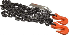 Pewag - 10' Long x 10" Wide, 11,200 Lb Basket Capacity, 4,300 Lb Vertical Capacity, Alloy Steel Web Sling - SGG Chain Sling, 9/32" Diam Chain, Self-Colored, with 2 Grab Hooks - Eagle Tool & Supply
