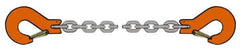 Pewag - 10' Long, 12,000 Lb Basket Capacity, 12,000 Lb Vertical Capacity, Alloy Steel Web Sling - SSS Chain Sling, 1/2" Diam Chain, Silver (Color), with 2 Sling Hooks - Eagle Tool & Supply