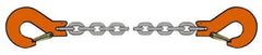 Pewag - 10' Long x 10" Wide, 2,700 Lb Basket Capacity, 2,700 Lb Vertical Capacity, Alloy Steel Web Sling - SSS Chain Sling, 7/32" Diam Chain, Self-Colored, with 2 Sling Hooks - Eagle Tool & Supply