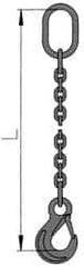 Pewag - 5' Long, 11,000 Lb Basket Capacity, 11,000 Lb Vertical Capacity, Stainless Steel Web Sling - SOS Chain Sling, 5/8" Diam Chain, Bright Polish, with Sling Hook & Master Link - Eagle Tool & Supply