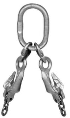 Pewag - 5' Long x 10" Wide, 8,800 Lb Basket Capacity, 8,800 Lb Vertical Capacity, Alloy Steel Web Sling - SOG Chain Sling, 3/8" Diam Chain, Self-Colored, with Grab Hook, Master Link & Shortening Hook - Eagle Tool & Supply