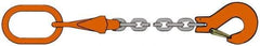 Pewag - 5' Long x 10" Wide, 4,300 Lb Basket Capacity, 4,300 Lb Vertical Capacity, Alloy Steel Web Sling - SOS Chain Sling, 9/32" Diam Chain, Self-Colored, with Sling Hook, Master Link & Shortening Hook - Eagle Tool & Supply