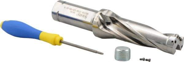 Iscar - 3-3/4" Max Drill Depth, 3xD, 1-1/4" Diam, Indexable Insert Drill - 1-1/4" Shank Diam, Straight Shank - Eagle Tool & Supply