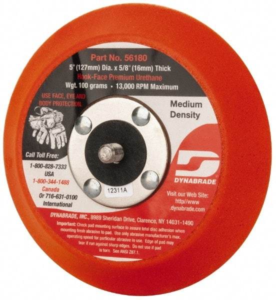 Dynabrade - 5" Diam Hook & Loop Disc Backing Pad - Medium Density, 13,000 RPM - Eagle Tool & Supply