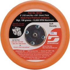Dynabrade - 6" Diam Hook & Loop Disc Backing Pad - Soft Density, 13,000 RPM - Eagle Tool & Supply