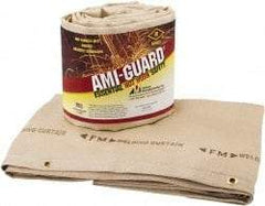 Auburn Mfr - 8' High x 6' Wide x 0.04" Thick Silica Welding Curtain - Tan, Grommet - Eagle Tool & Supply