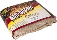 Auburn Mfr - 6' High x 6' Wide x 0.04" Thick Silica Welding Curtain - Tan, Grommet - Eagle Tool & Supply